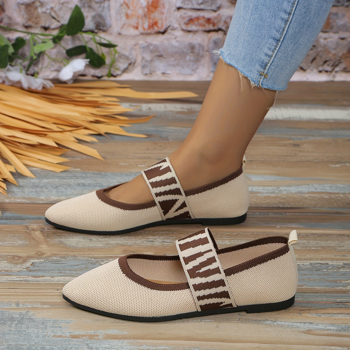 Zapatos de mujer Mary Jane de color sólido transpirable, ligeros y antideslizantes