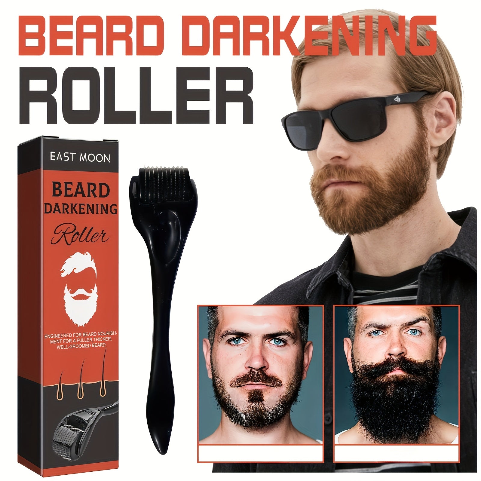 Мужской роллер для темных участков лица из нержавеющей стали с дизайном гребня