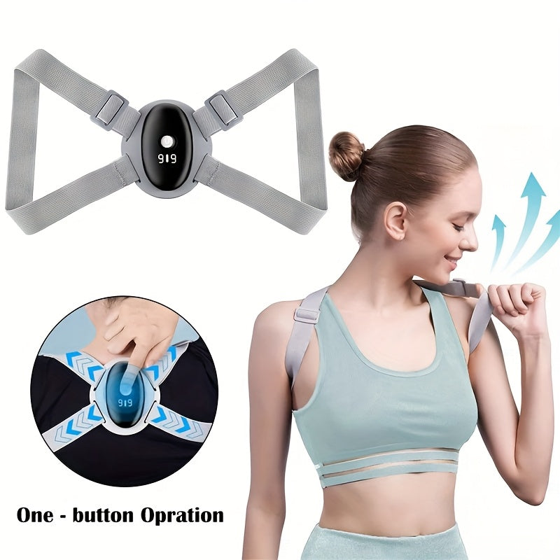 Rechargeable Smart Back Trainer with Vibration Reminder and Adjustable Strap