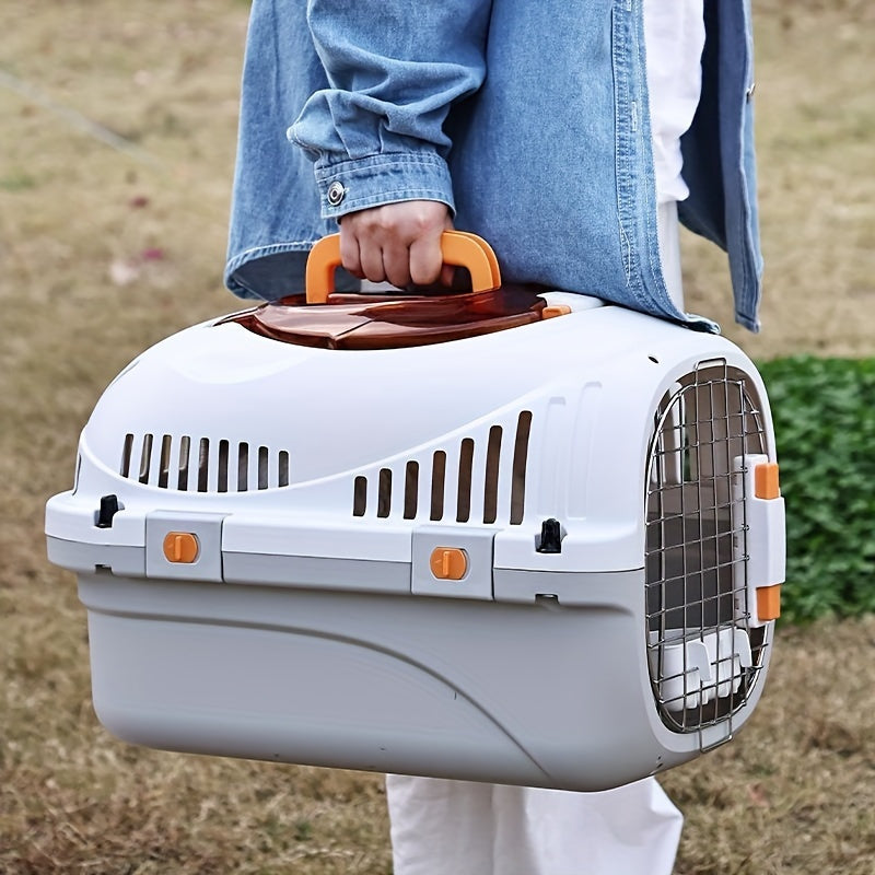 Portable Cat Carrier Box PP Material Breathable All-Season Travel with Skylight