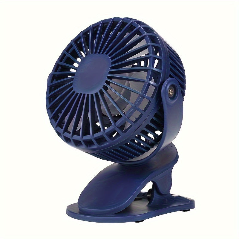 Mini Clip-On Fan Portable USB Rechargeable Quiet Stroller Desk Dorm Outdoor