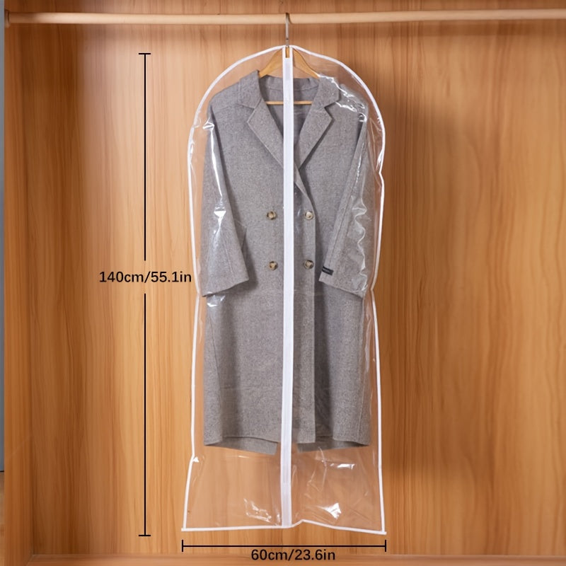 Juego de 5 bolsas de polvo transparentes para ropa, bolsas de almacenamiento ligeras con cremallera