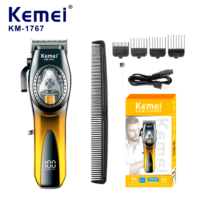 Electric Hair Clipper with Adjustable Speed LED Display Stainless Steel Blade for Salon Home Use