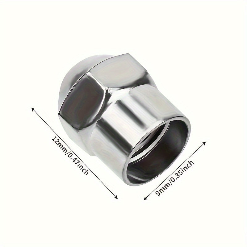 Universal Chrome Tire Valve Caps Dustproof Round Head Covers