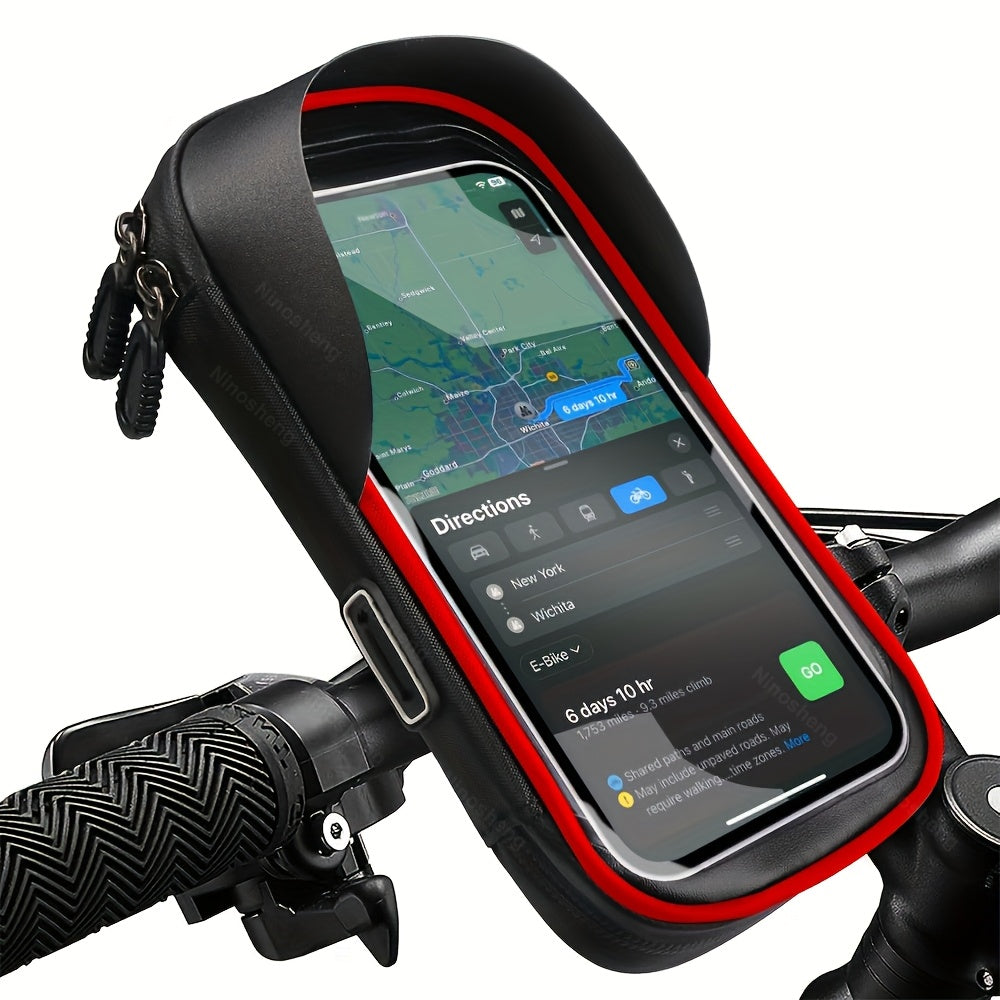 Unisex Waterproof TPU Bicycle Handlebar Phone Bag Front Frame Mount
