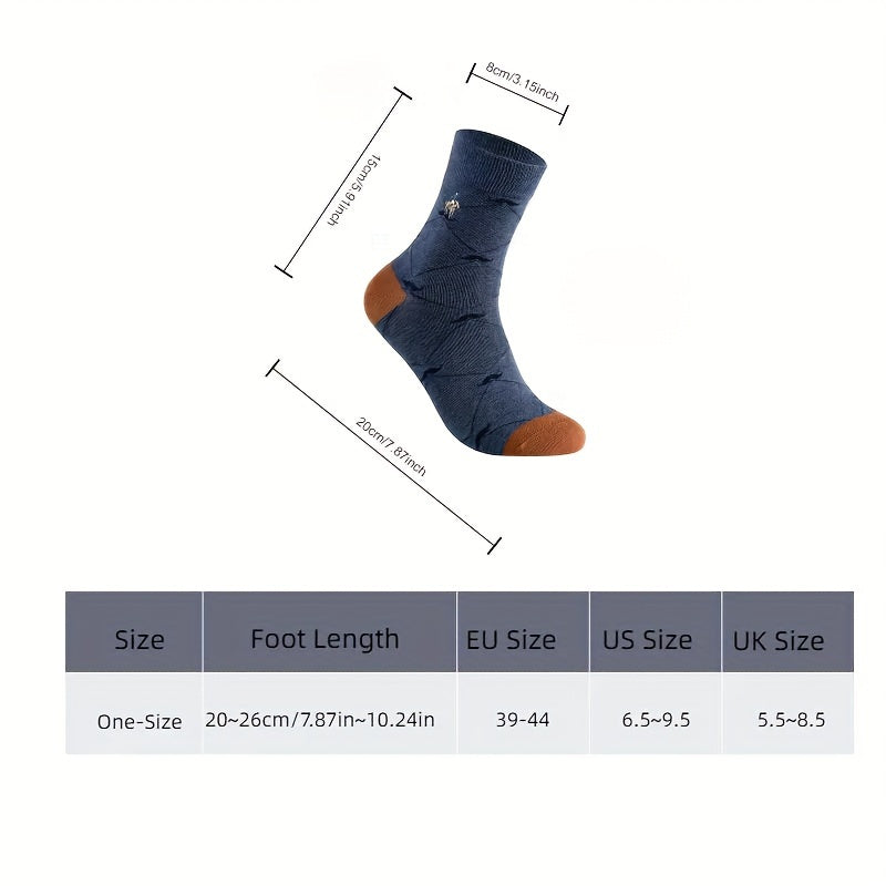 Men's Argyle Pattern Cotton Blend Business Socks Pack of 5 Breathable Comfortable for Work and Outdoor