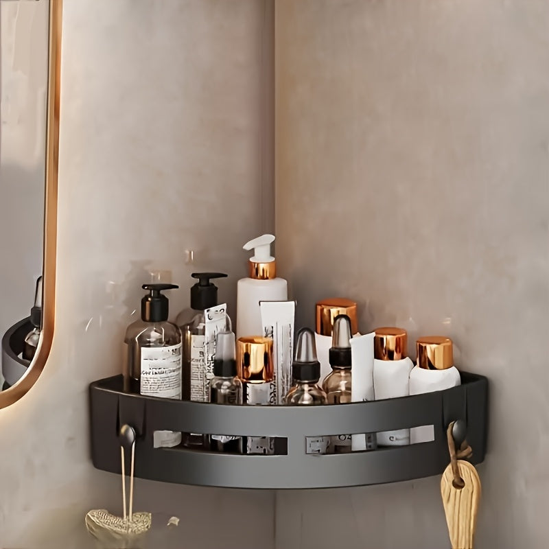 Bathroom Triangle Corner Shelf Wall-Mounted Storage for Shampoo and Cosmetics