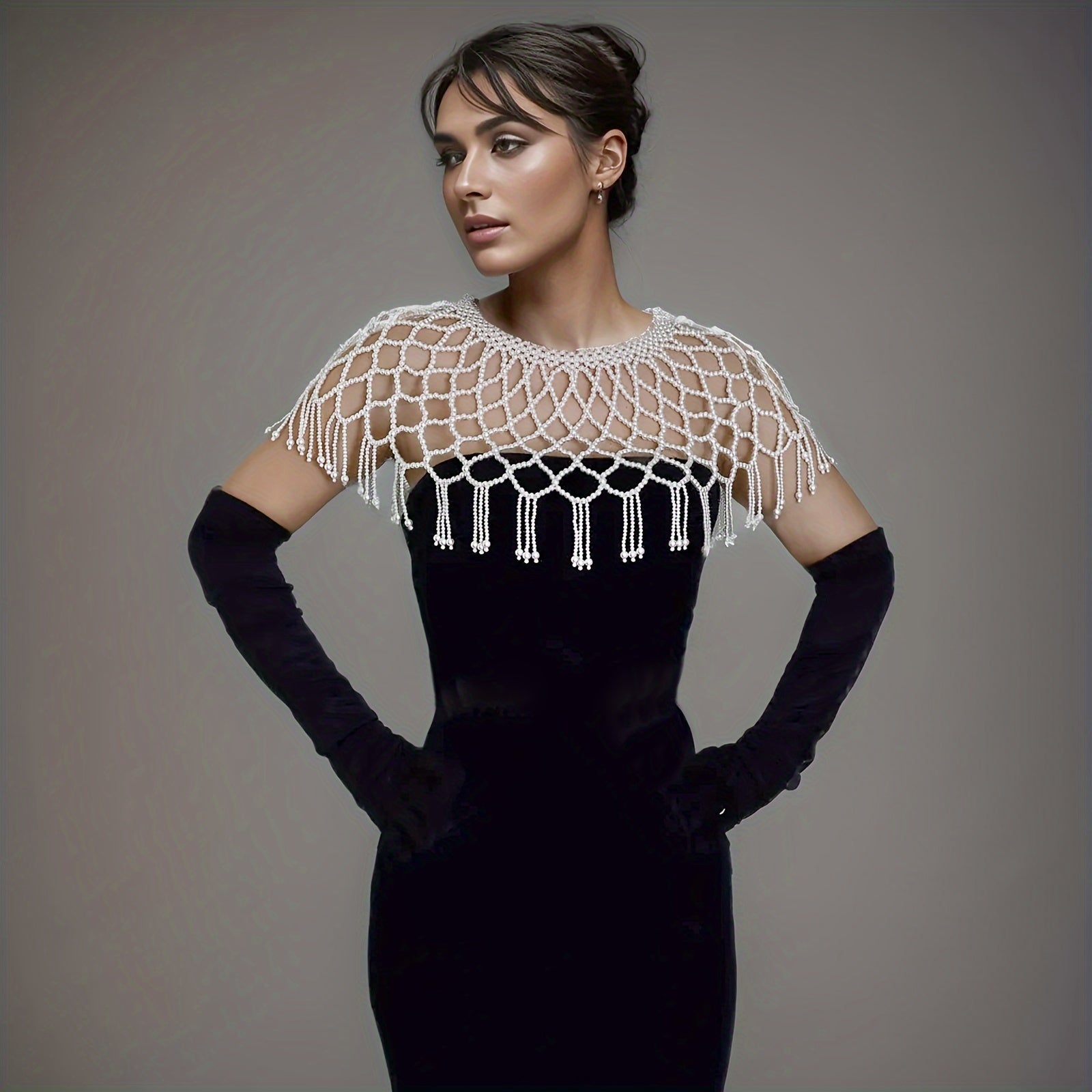 Wedding Shoulder Chain with Pearls and Tassels for Brides and Events