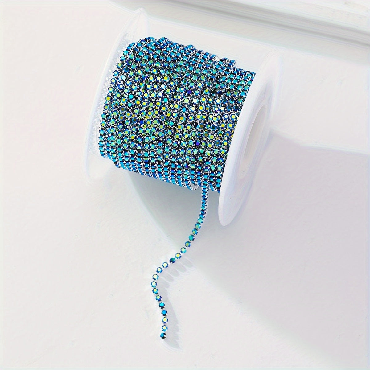 450cm Rhinestone zanjir ruloni, tirnoq san'ati, poyabzal, kiyim-kechak, zargarlik qilish uchun