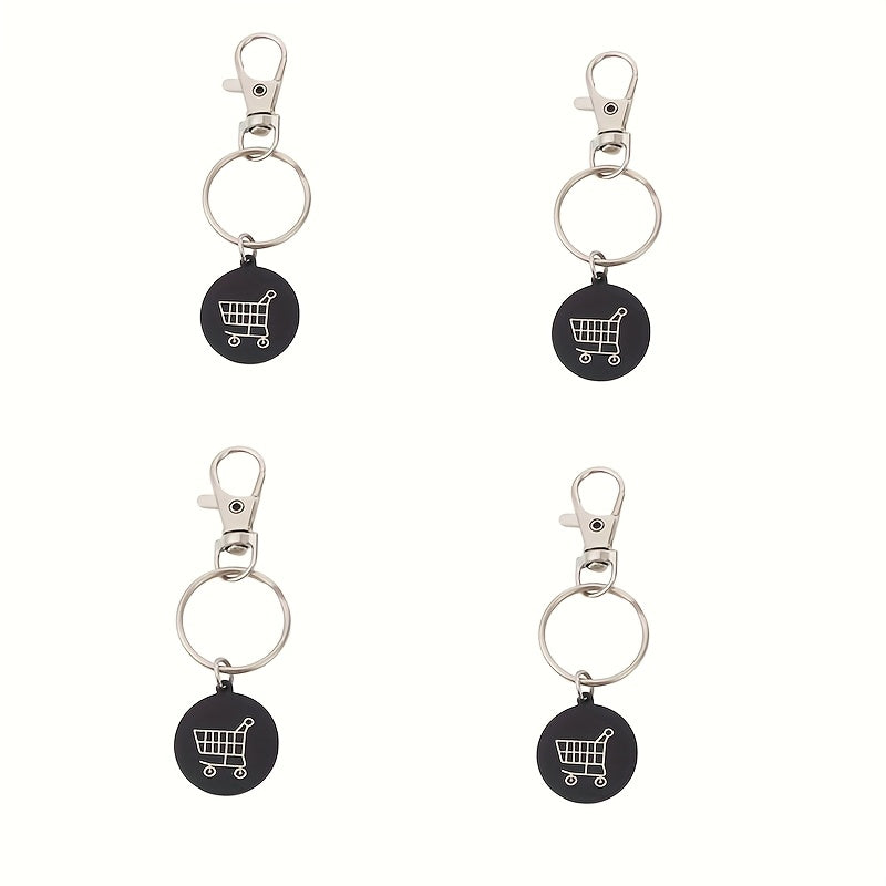 Унисекс брелок-ключница с жетоном для корзины из алюминиевого сплава, круглый металлический, удобный