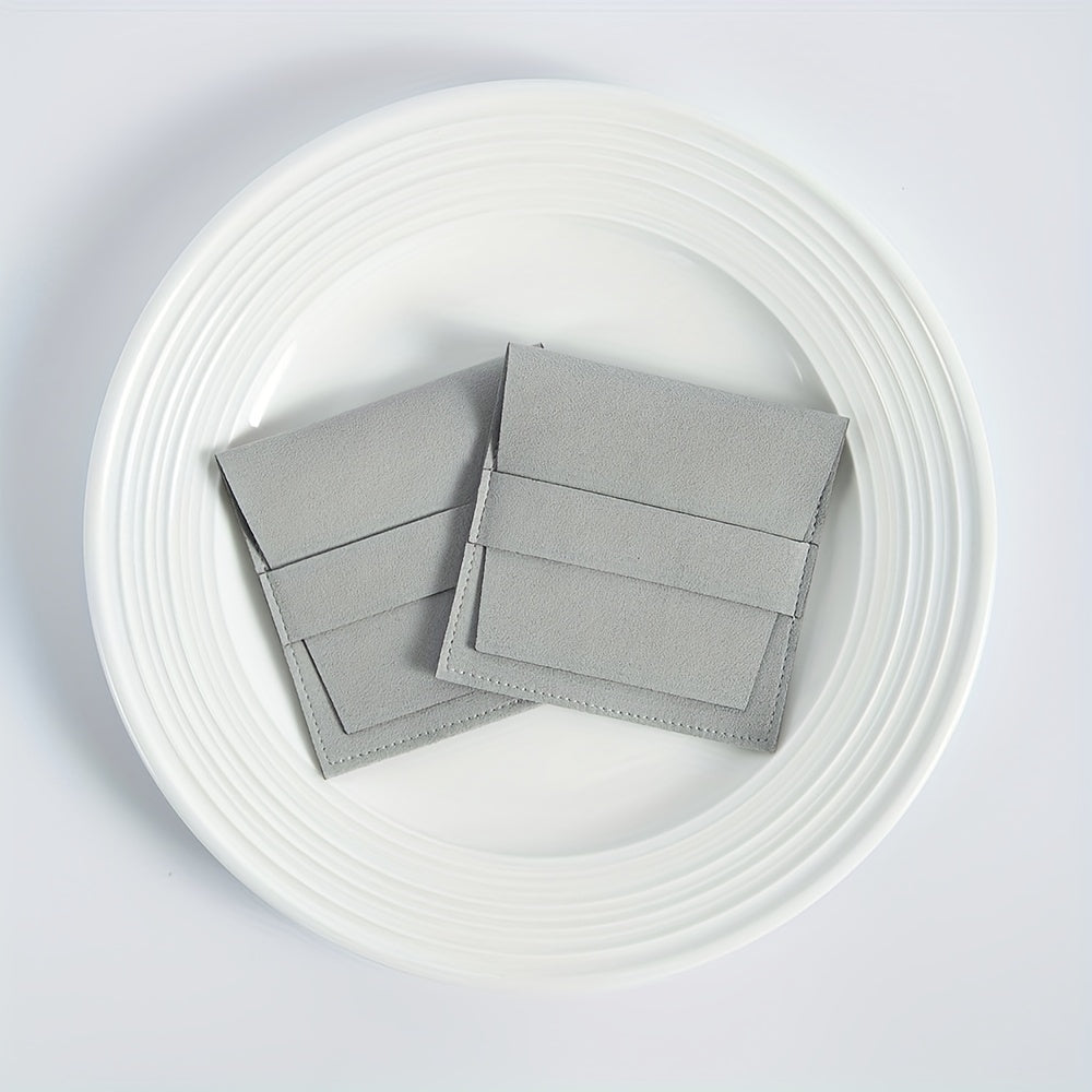 10 Pieces Suede Jewelry Pouches Dustproof Storage Bags for Rings Earrings Bracelets