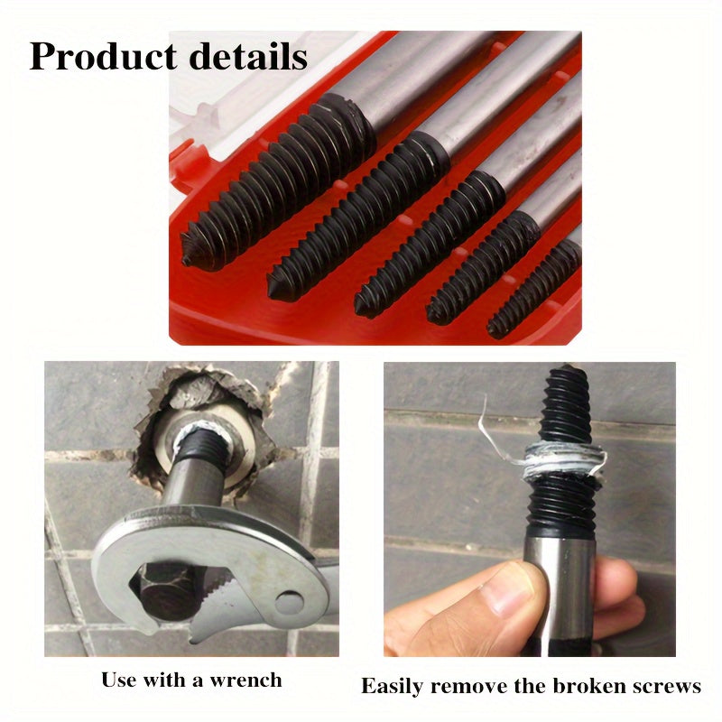 Juego de 5/6 piezas de extractores de tornillos rotos - Removedores de pernos para quitar tornillos
