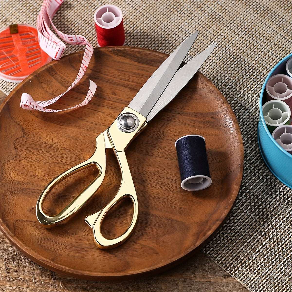 Golden Stainless Steel Fabric Scissors Heavy-Duty Tailor Shears for Sewing and Dressmaking