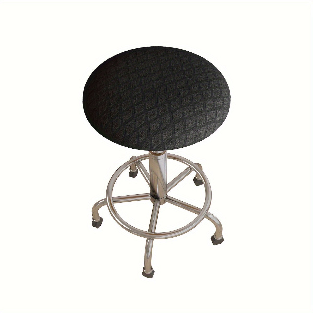 Stretchable Jacquard Diamond Pattern Stool Cover Elastic Fit Machine Washable for Round High-Legged Stools