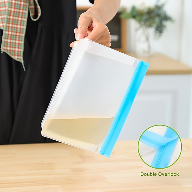 Pack of 8 BPA-Free Gallon Size PEVA Reusable Freezer Storage Bags Leakproof Durable for Meal Prep Snacks Sandwiches