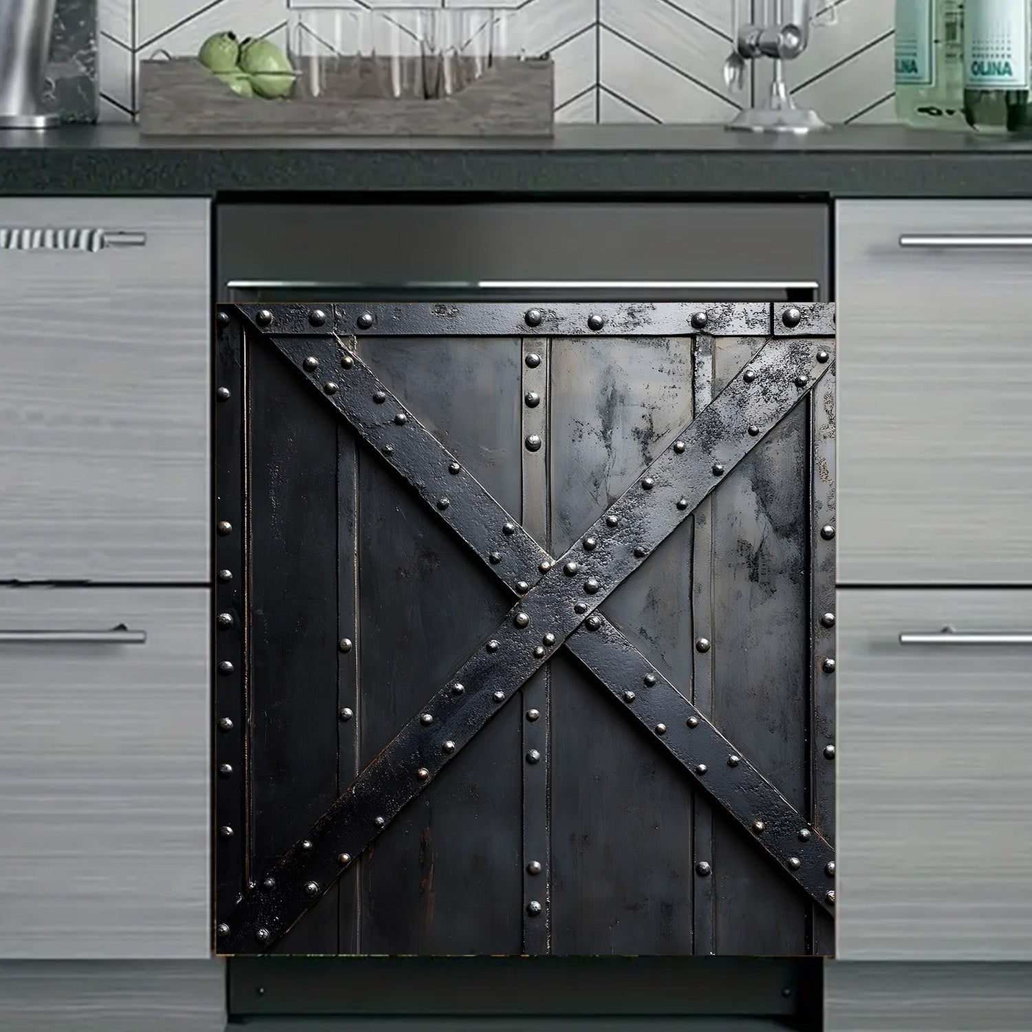 Sanoat vintli temir eshik magnit qopqog'i, suv o'tkazmaydigan, issiqlikka chidamli 58.5x65cm