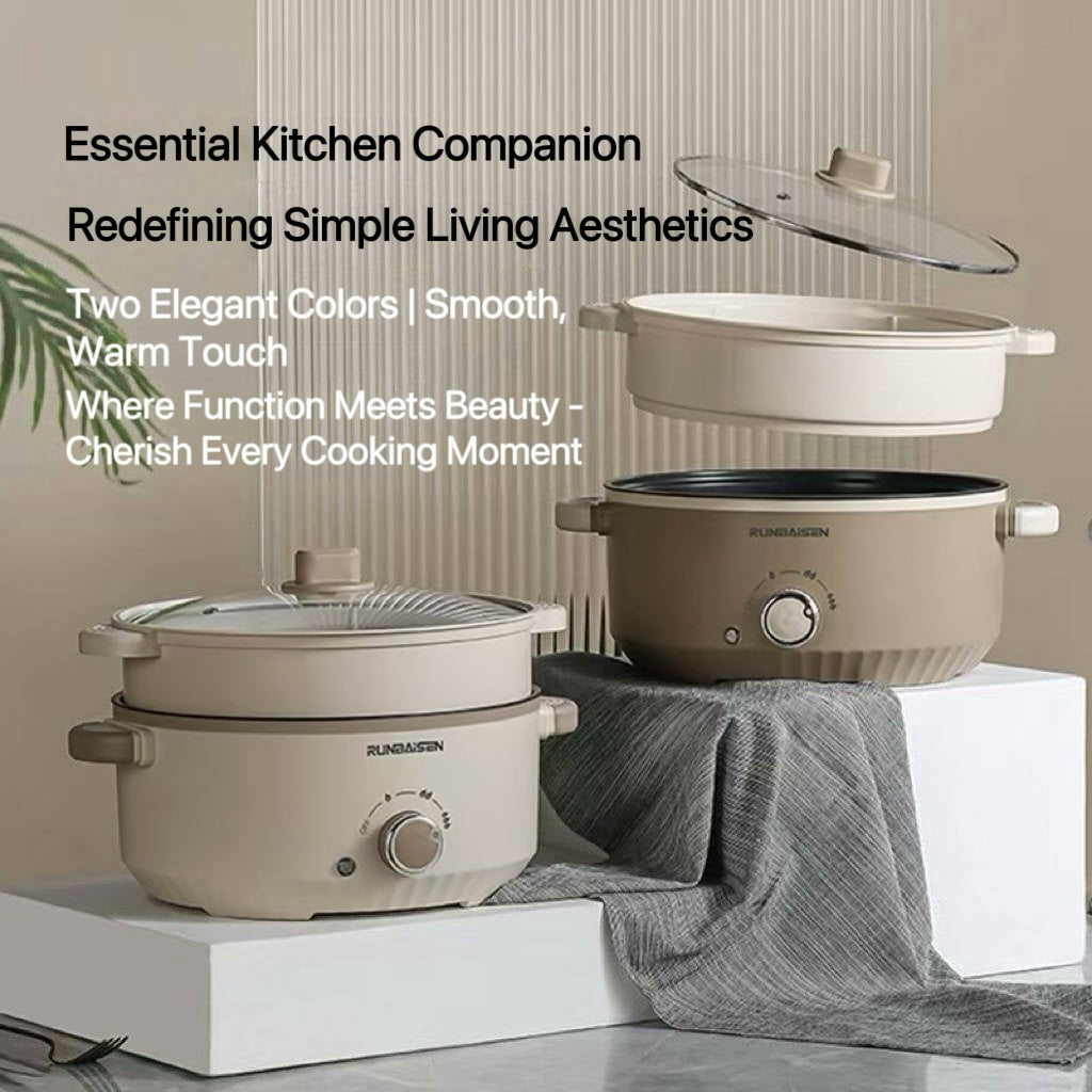 28 см Двухслойная антипригарная электрическая вок-машина многофункциональный кухонный горшок для дома, общежития, вечеринок