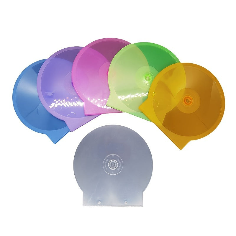 Reusable Plastic CD Holder Pack of Semi-Circular Cases for CDs and DVDs
