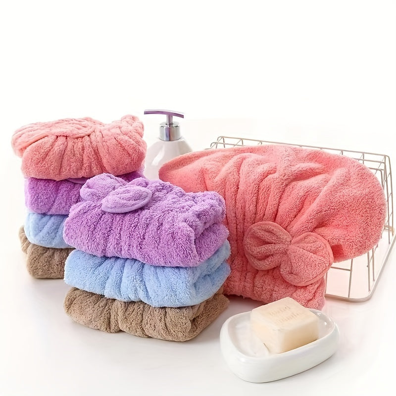 Qizlar va ayollar uchun polyester soch quritish qopqog'i, tez qurituvchi soch turban to'plari, ultra singdiruvchi.