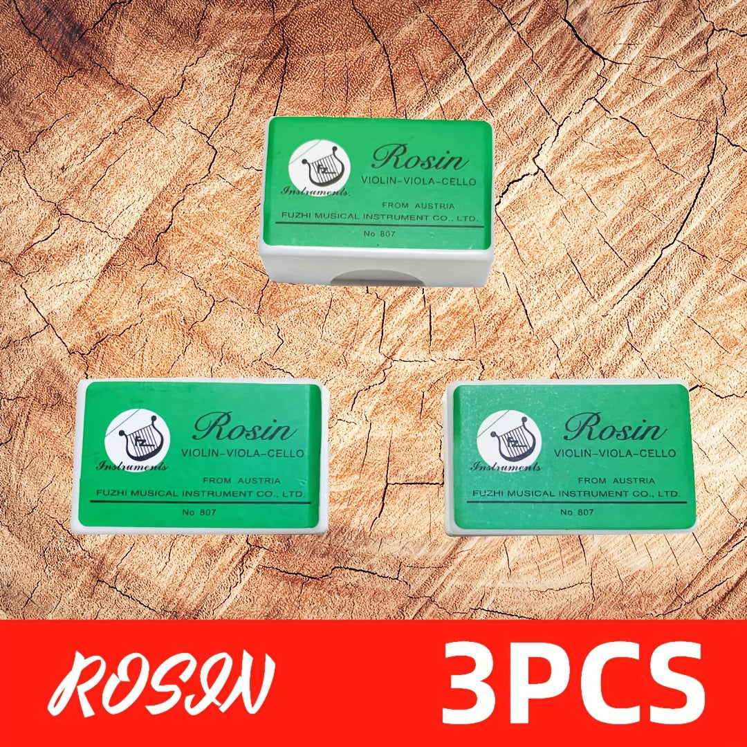 Set of 3 Rosin for Violin Viola Cello Erhu String Instruments Enhances Sound Quality