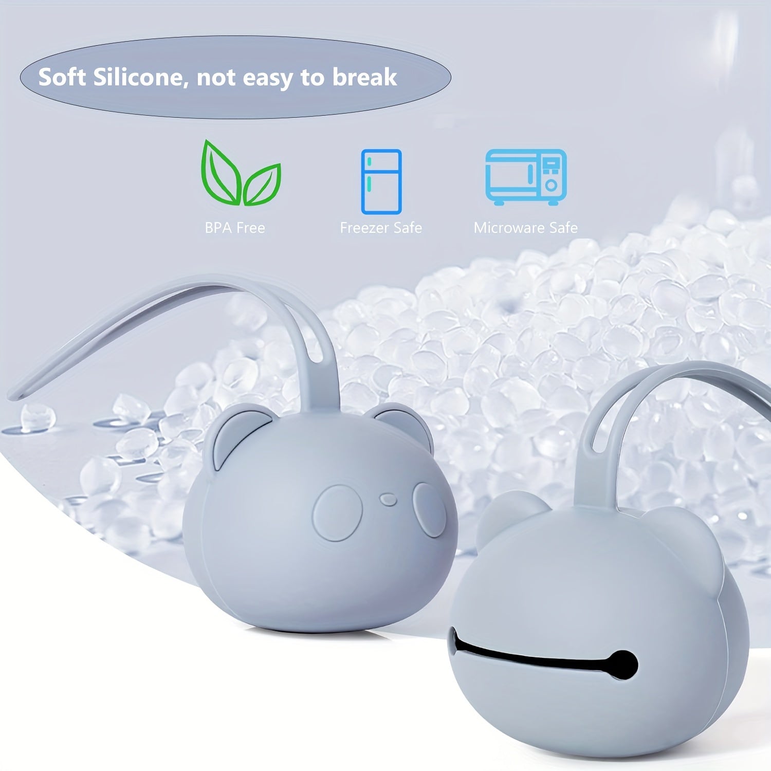 Baby Pacifier Case Silicone Panda Food-Grade BPA-Free for Newborns Girls Boys