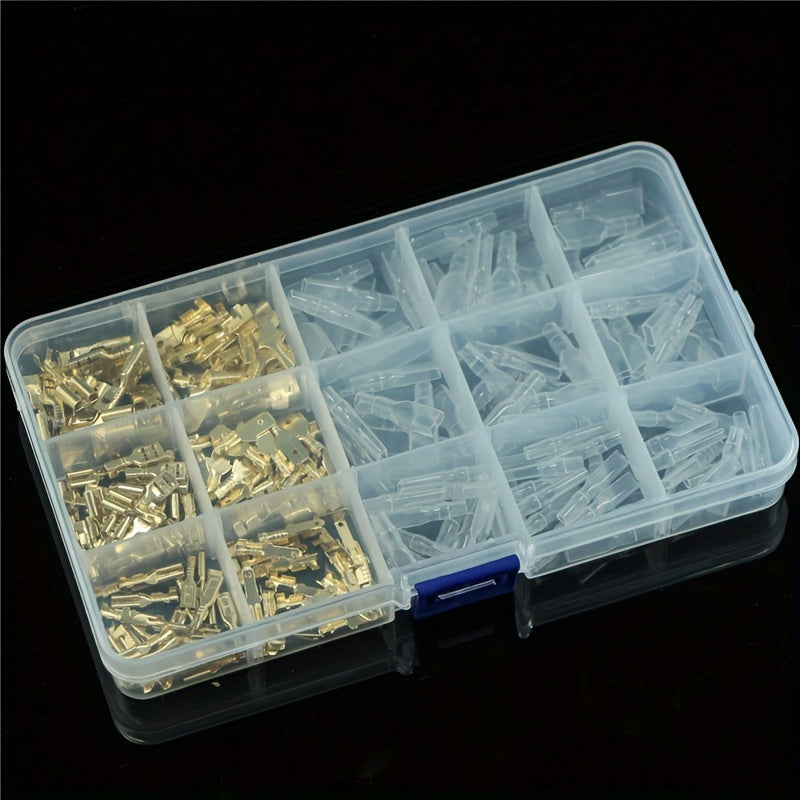 180-315 Pcs Crimp Spade Terminals with Insulating Sleeves for Wire Connectors