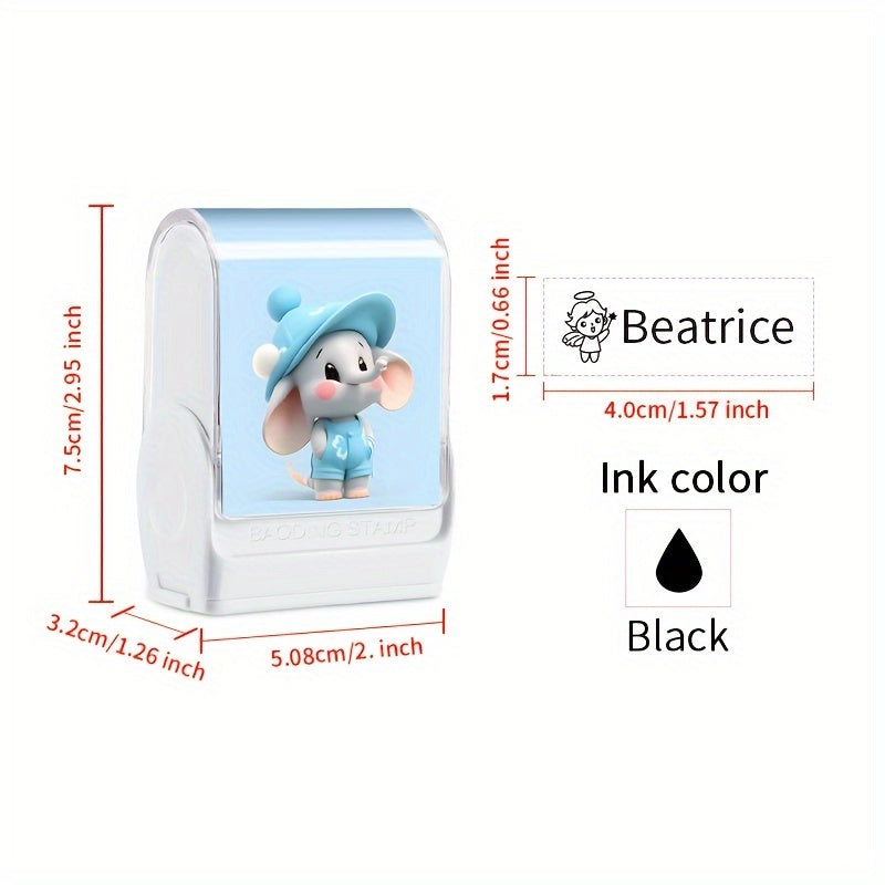 Maktab va faoliyatlar uchun Moviy PVC fil hayvon nomi shtampasi