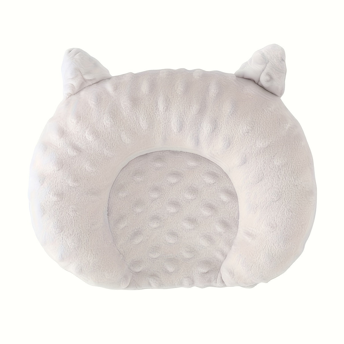 U-Shaped Pet Bed for Small Dogs and Cats Polyester Plush Oval Shape