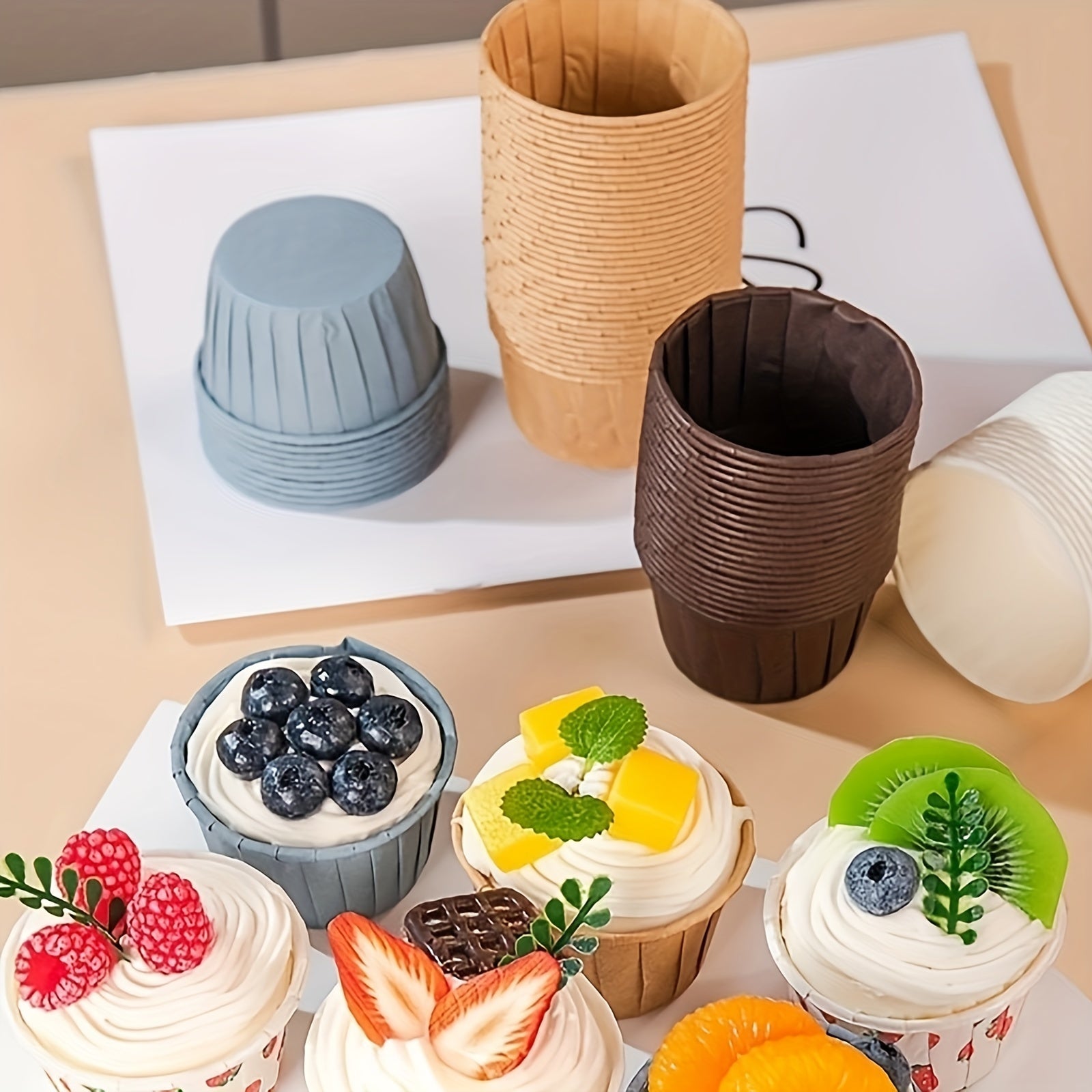 50 Pack Disposable Muffin Cups, Cupcake Liners, Baking Tools, Kitchen Accessories