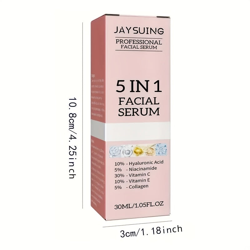 2pcs Facial Serum Set with Hyaluronic Acid Collagen Niacinamide Vitamin C E for All Skin Types