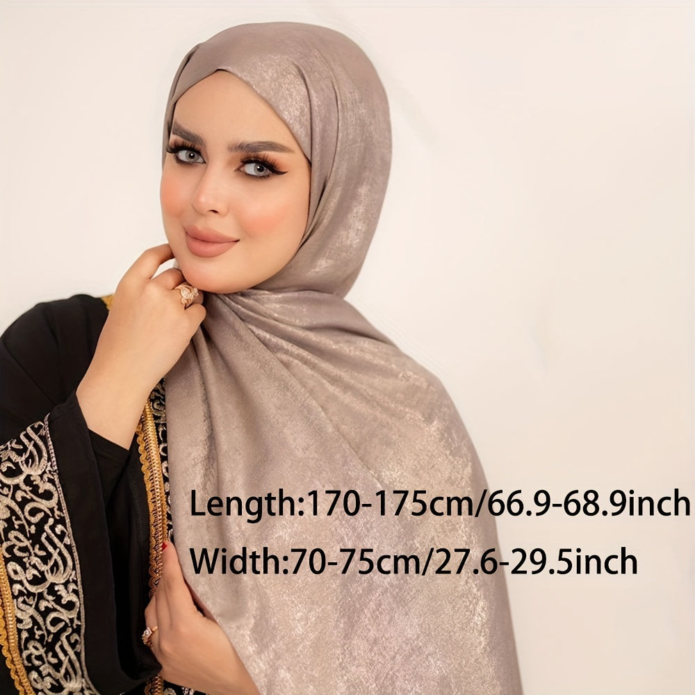 Velvet Satin Hijab for Women in Khaki Light Blue Lotus Black Breathable Woven Polyester
