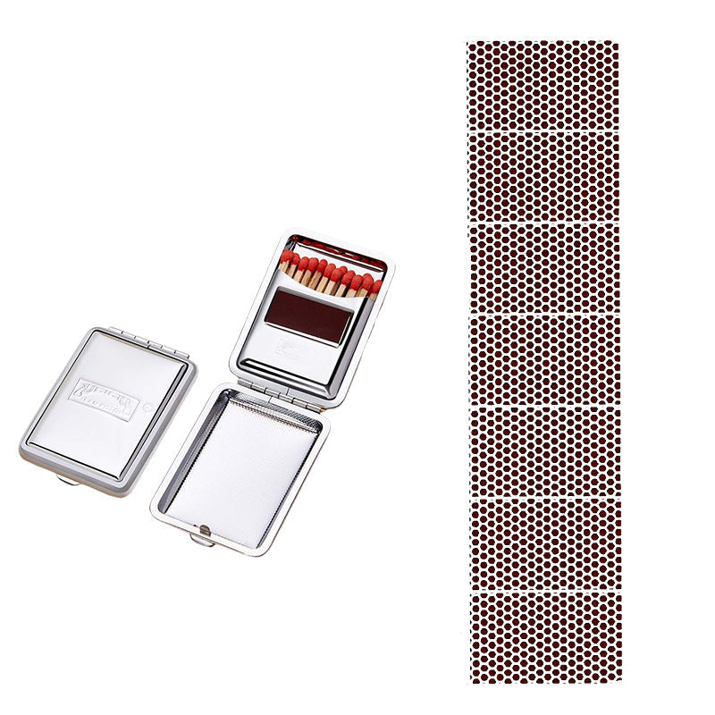 Men's Matchbox Set with 1 Stylish Iron Matchbox and 19 Replacement Papers