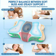 Ergonomic Memory Foam Pillow for Neck Shoulder Support with Ear Piercing Design