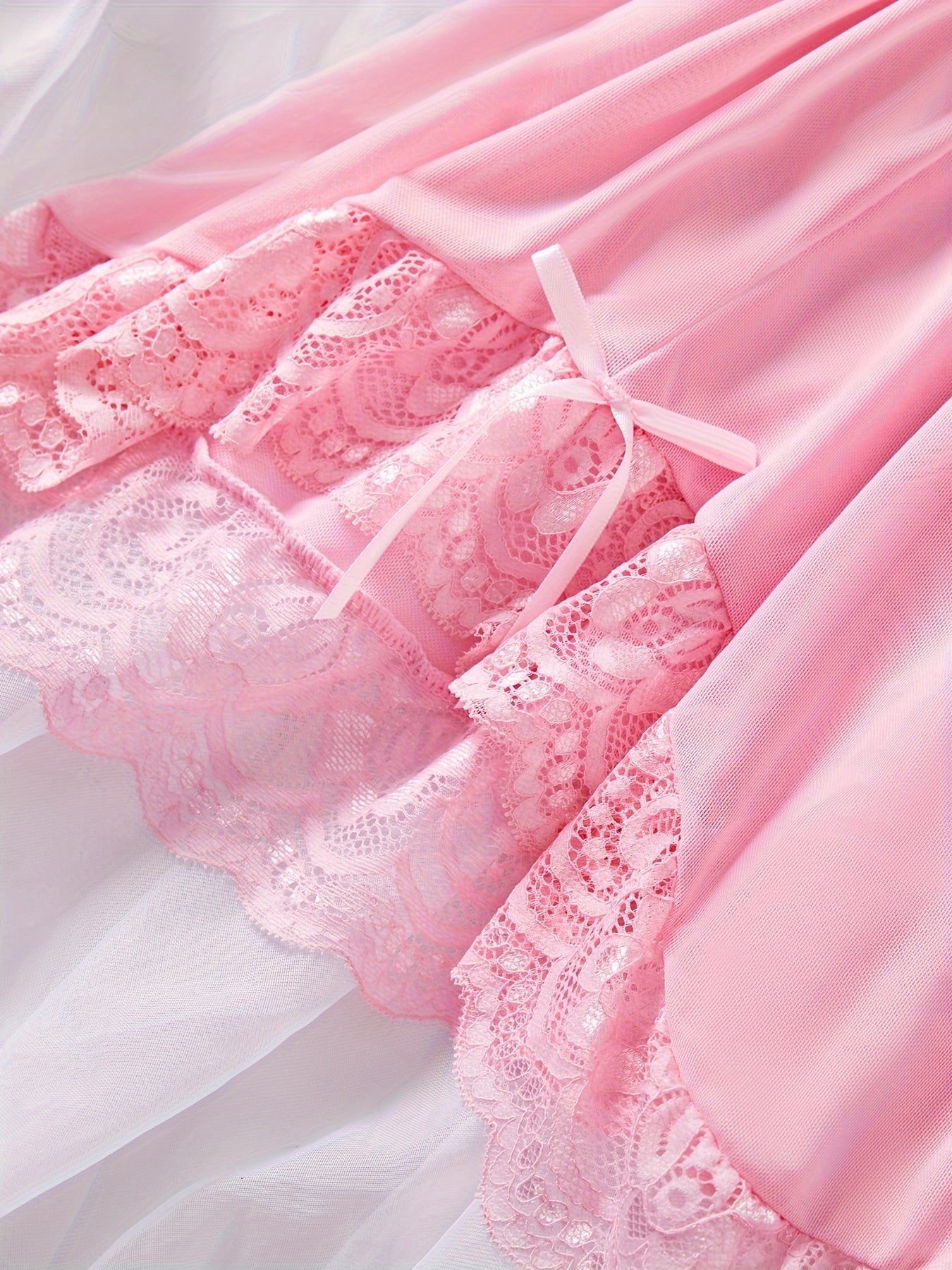 Sheer Lace Slip Dress with V-Neck Shoulder Cutouts and Thong for Women