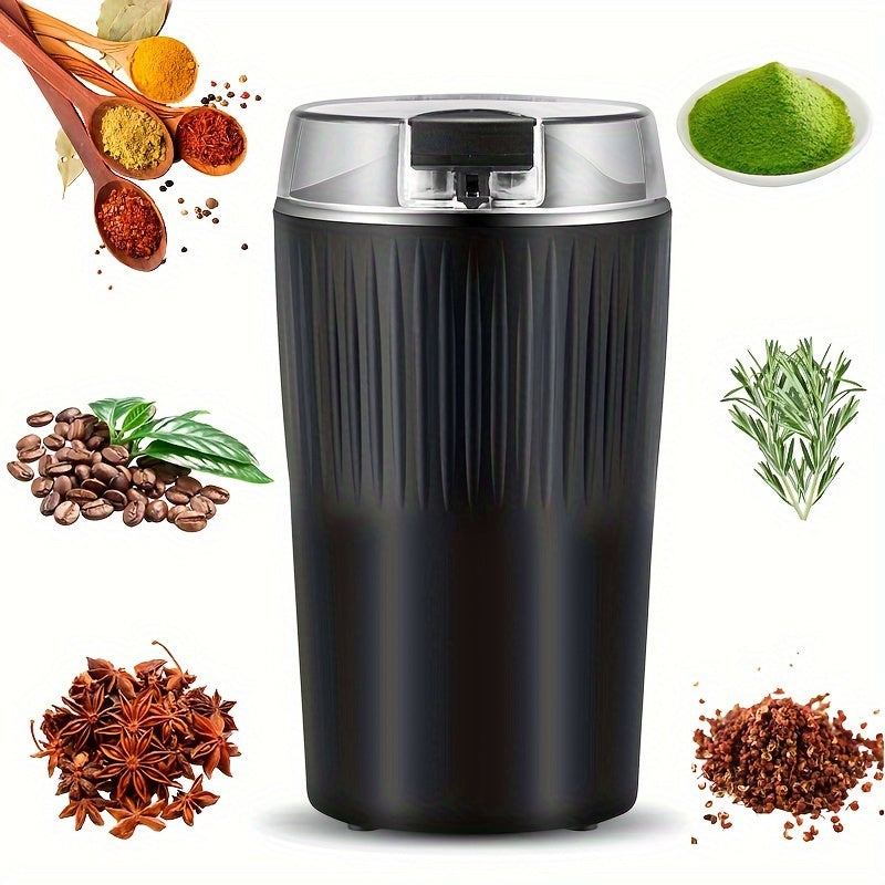 Electric Coffee and Spice Grinder 3.5oz Stainless Steel Blade Black Blue