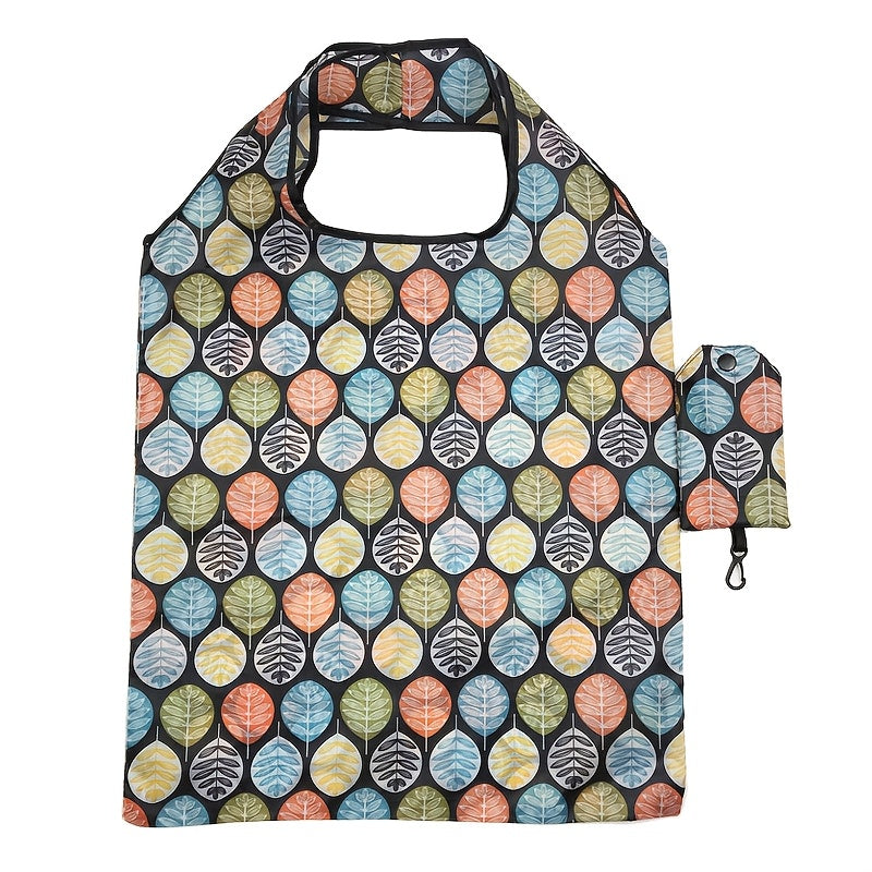 Reusable Polyester Shopping Tote Bag Large Foldable Sunflower Leopard Paisley