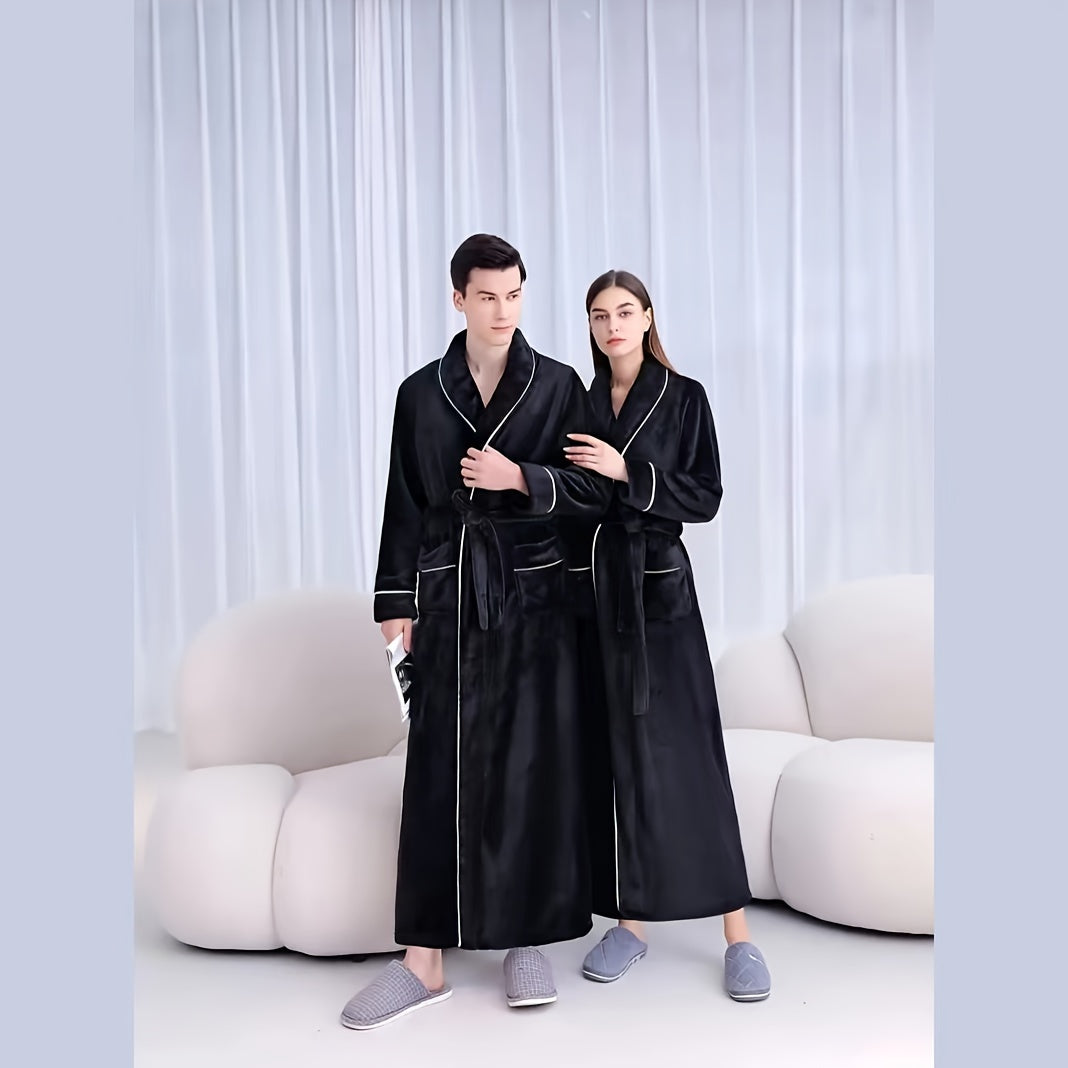 Unisex Plaid Bathrobe Soft Comfortable Modern Knit Fabric 300g Polyester Towel Theme