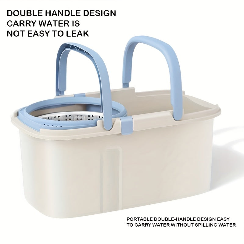 Conjunto de fregona y cubo giratorio de 360° con sistema de drenaje rápido para cocina, baño y sala de estar