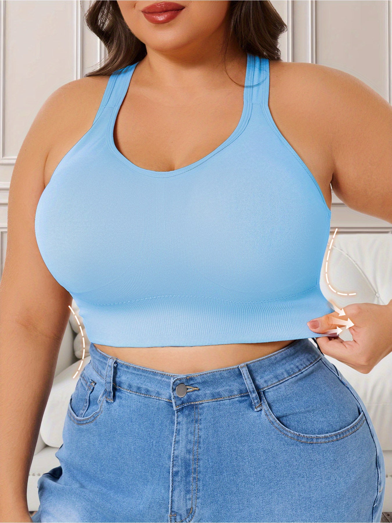 Women's Sports Bra Plus Size Non-Pilling Removable Padding Yoga Running Workout