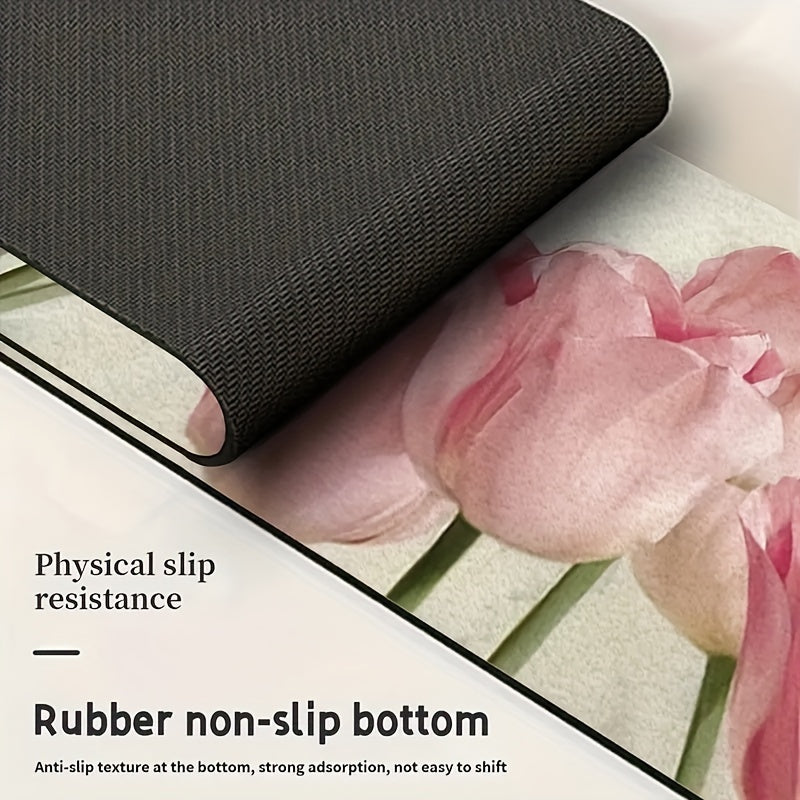 Floral Diatomaceous Earth Faucet Mat Non-Slip Absorbent for Kitchen Bathroom Counter