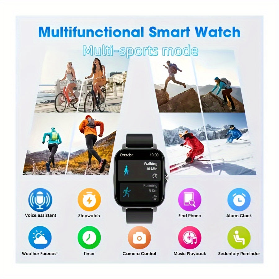 Pink Smartwatch with 4.65cm HD Display Wireless 5.0 Fitness Tracker with Call Music Control