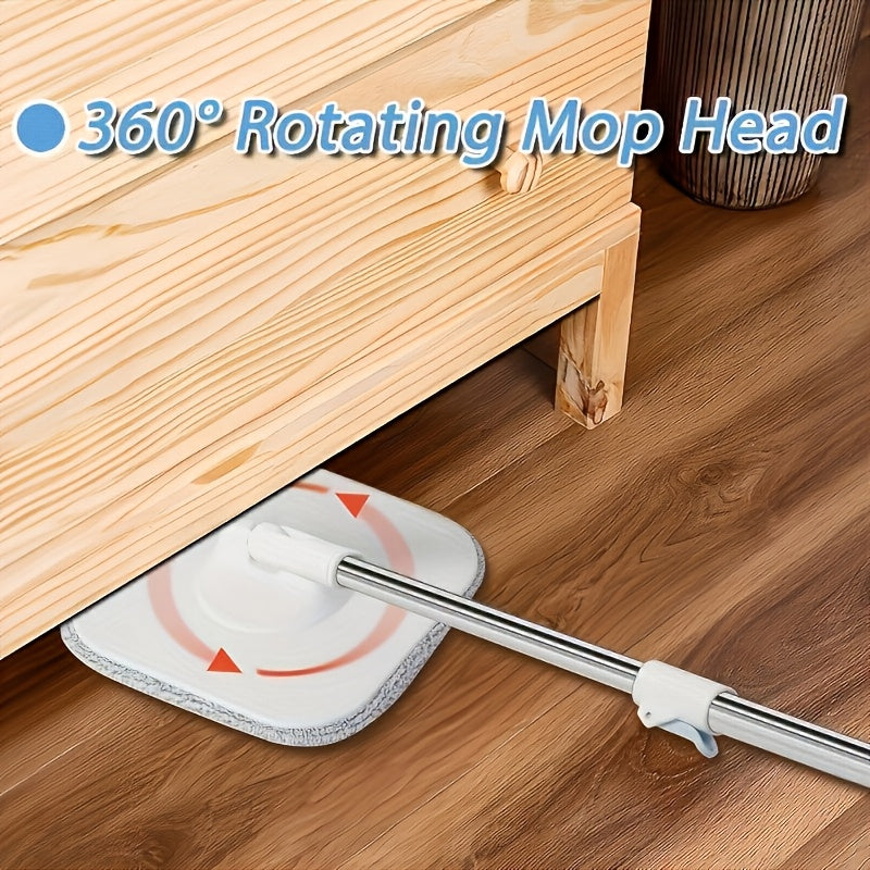 Juego de fregona para el hogar Square con cubo y 2 fregonas, sin necesidad de lavado a mano