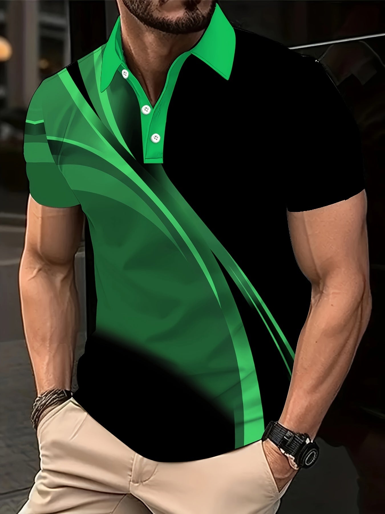 Men's Plus Size 3D Stripes Graphic Print T-Shirt Summer Casual Polyester