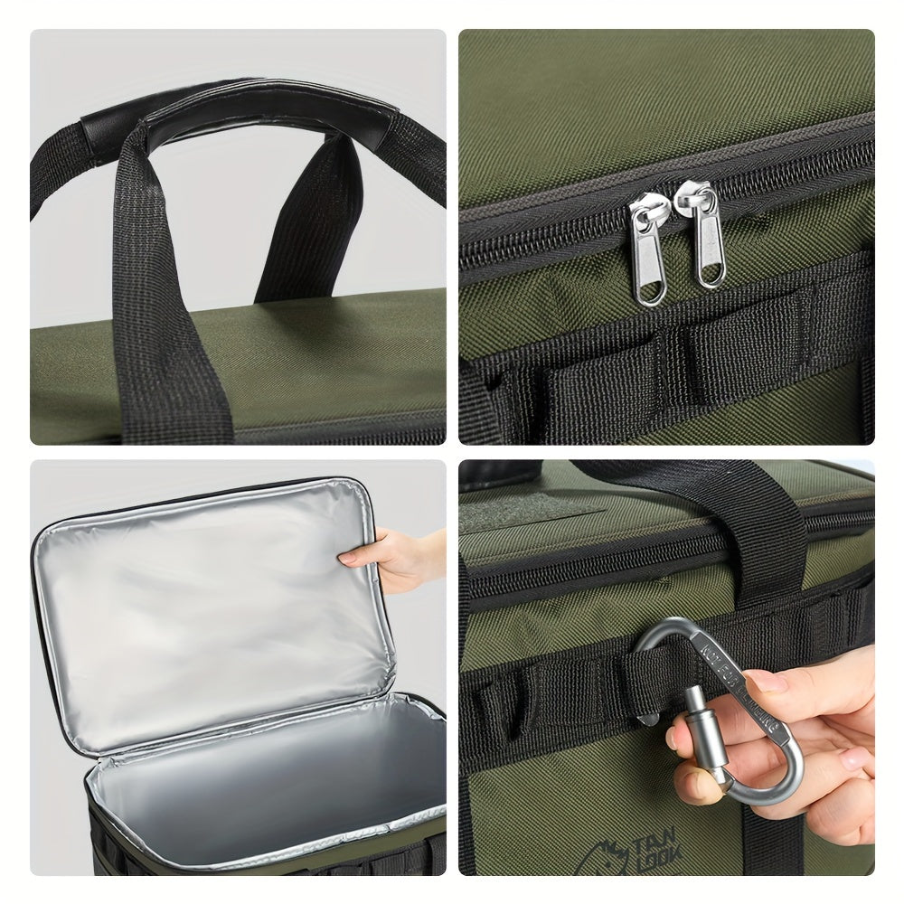 Large Capacity Waterproof Polyester Cooler Bag with Dual Color Options and Carry Handles