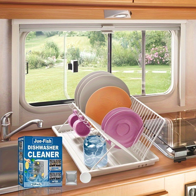 20 Pieces Dishwasher Cleaning Tablets for RV Kitchen Stain and Scale Removal