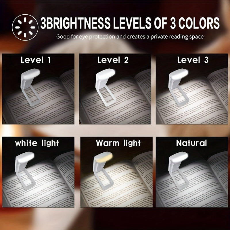 Qayta zaryadlanadigan LED kitob chirog'i, 3 ta yorqinlik darajasi, USB zaryadlash va bosish tugmasi bilan boshqarish. Devorga o'rnatiladigan, yotoqxona, mashina, yotoq uchun portativ o'qish lampasi. Litiy batareyasi bilan ishlaydi. Bir rangda.