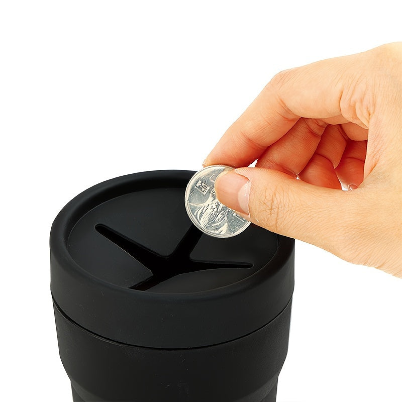 Universal Plastic Car Trash Can Circular Cross-Shaped with Lid and Pen Holder