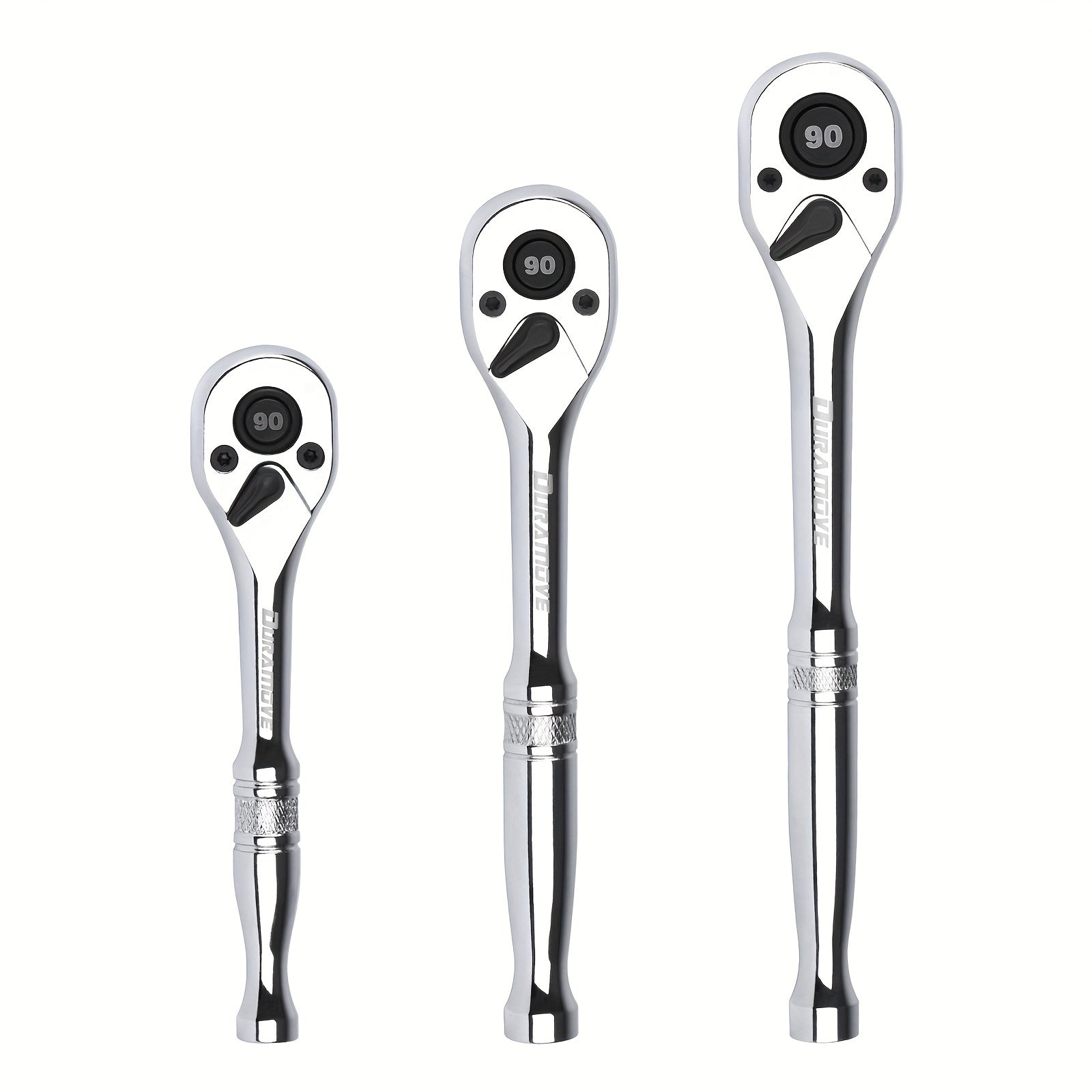 Juego de reparación de trinquete de 3 piezas, reversible, de liberación rápida, llave de vaso de 90 dientes