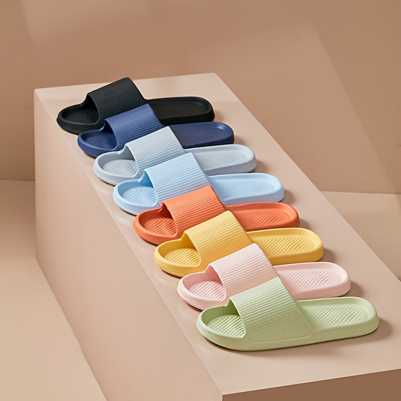 Men Women EVA Non-Slip Slippers Minimalist Striped Home Beach