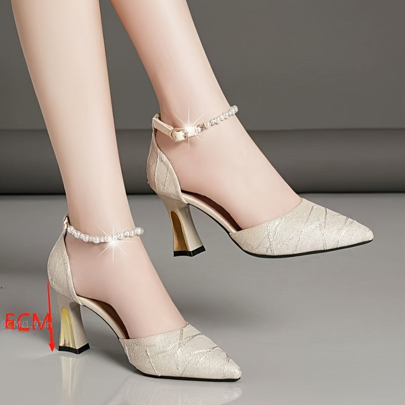Women's Pointed Toe Stiletto Heels Synthetic Embellished Dress Shoes
